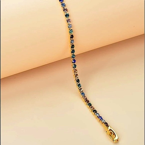 Gold Multicolor Gemstone Bracelet - Picture 6 of 7